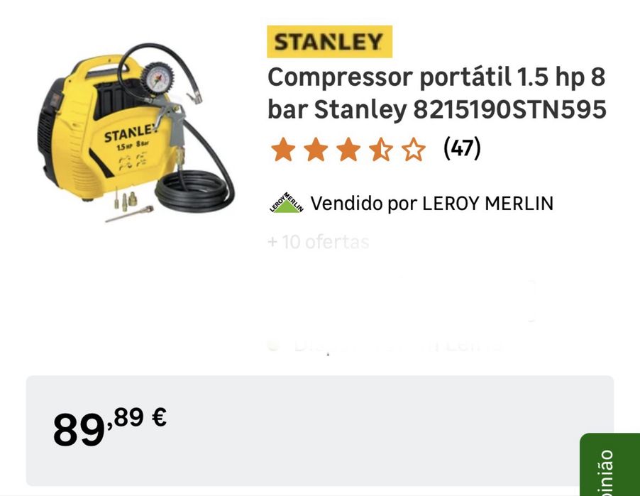 Compressor Stanley portátil