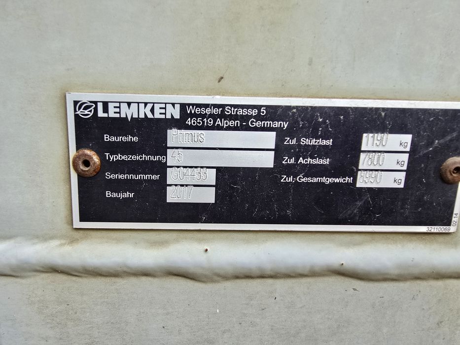 Оприскувач  lemken primus 45