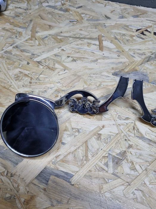 lusterka czaszka chrom chopper harley