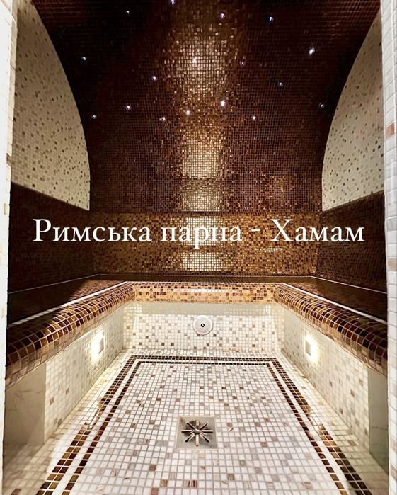 Світ Саун Leon-Сауна, Баня, Хамам, Лазня, Spa з басейном і водоспадом.