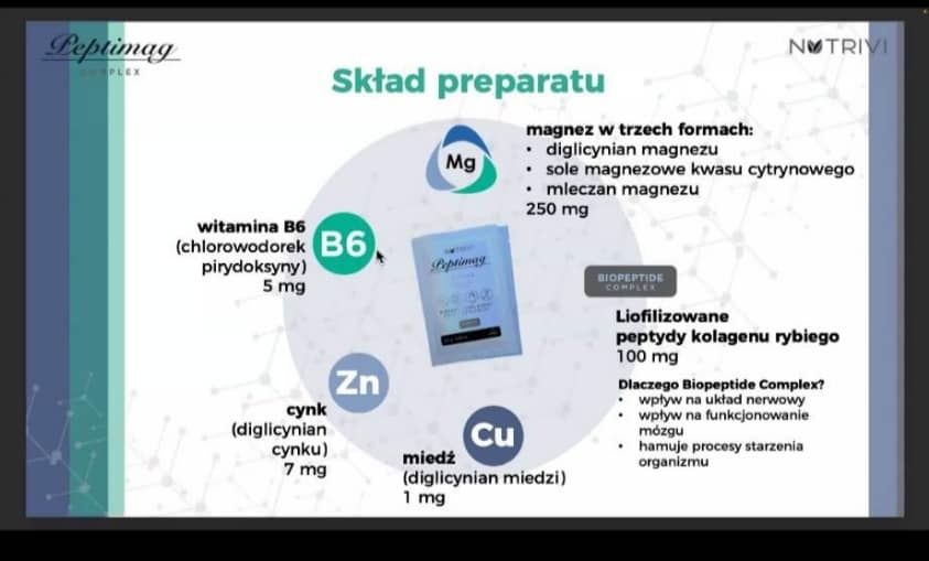 Peptimag Complex- Magnez B6, cynk, miedź, kolagen.