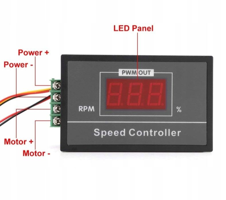 Regulator obrotów do silnika DC 10-50V 30A z gałką