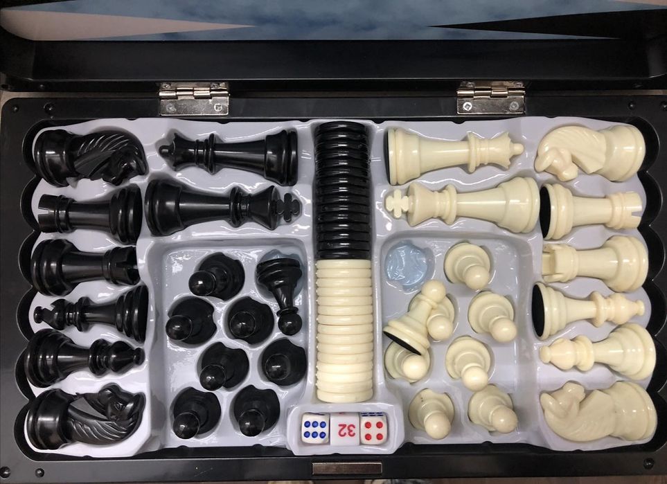 Шахматы, шахи, шашки, нарды, набор 3 в 1, 8899 MC 1178, новий