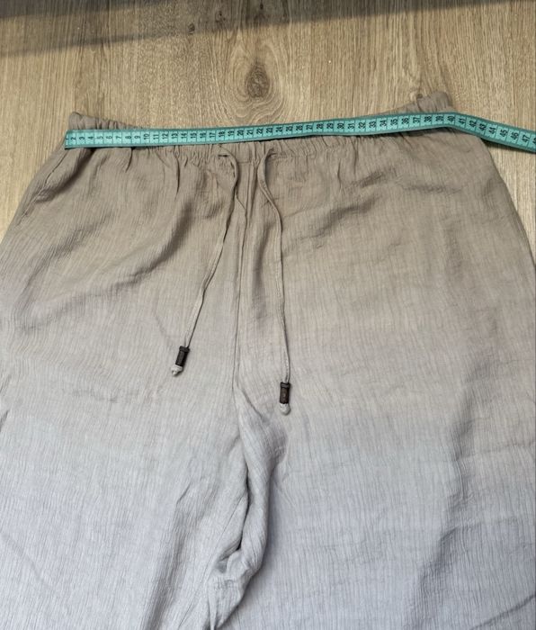 Штани бежеві широкі з льону ZARA