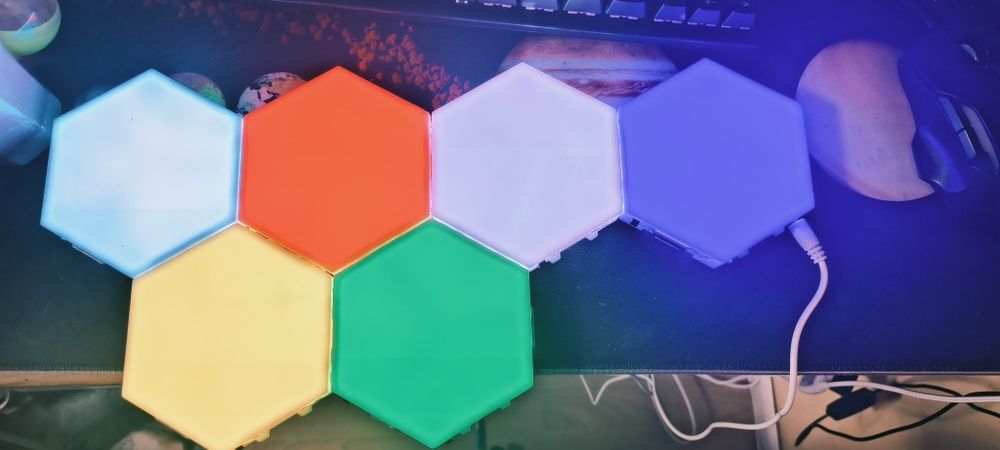Lampki LED heksagon multikolor