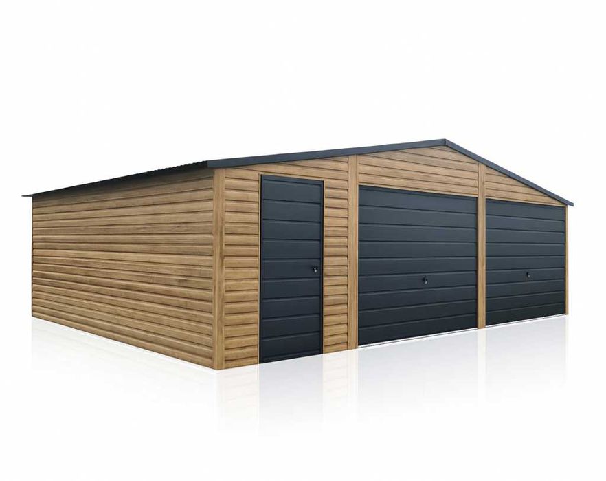 Garaż blaszany dwustanowiskowy 8×6m Winchester Dach dwuspadowy
