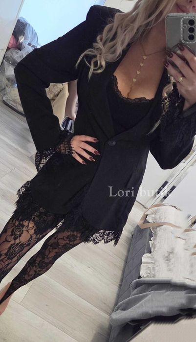 marynarka taliowana koronka cudo sm ml dluzsza