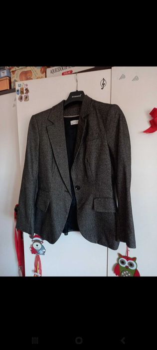 Blaser cinzento e preto mesclado - M - Zara