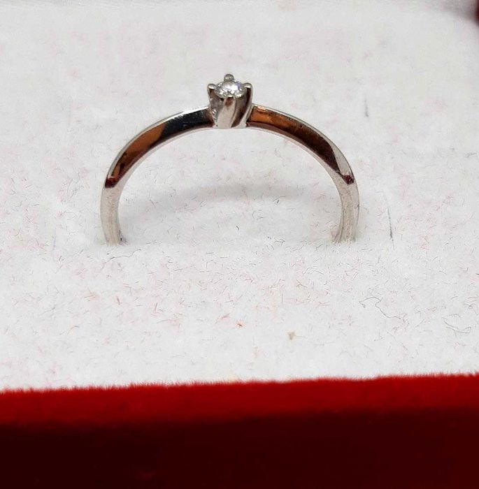 Złoty pierścionek diament PR.585 W:1,18gr R.11 InterSKLEP