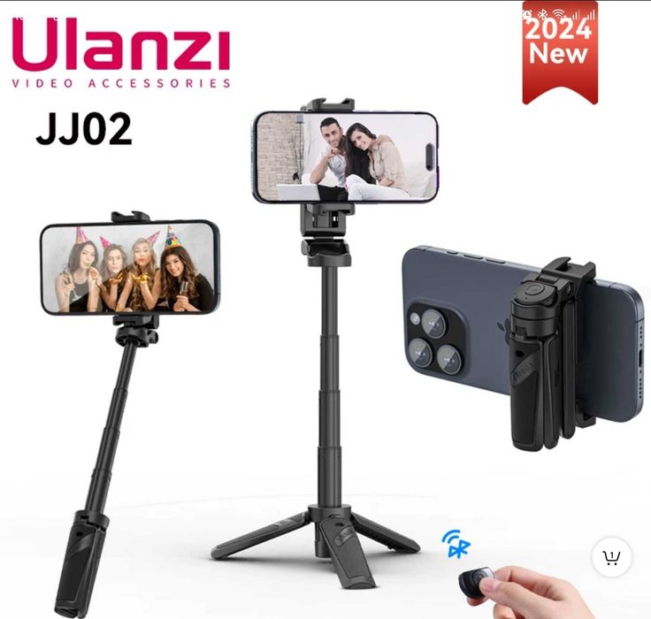 Kijek statyw selfie z pilotem Ulanzi JJ02 na telefon kolor biały