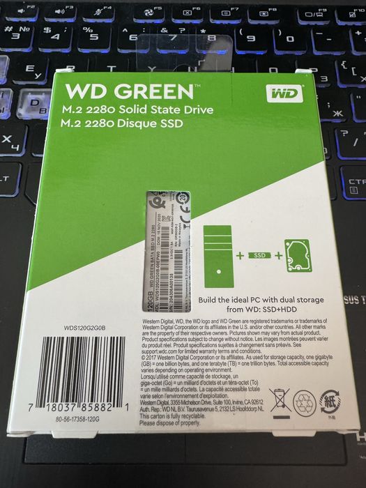 Ssd m2 SaTa WD Green 128gb 2280 Оригинал Новий
