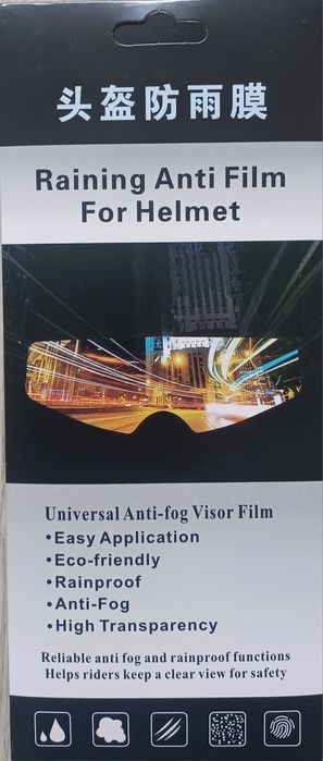 Película anti chuva capacete mota