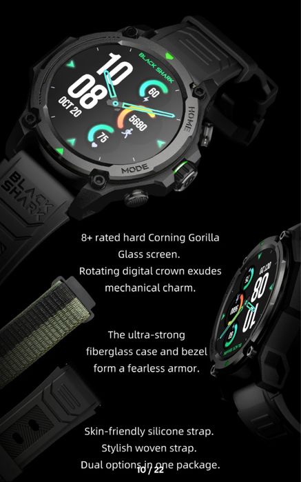 Xiaomi Black Shark GS3 смарт-годинник, військовий, GPS, компас