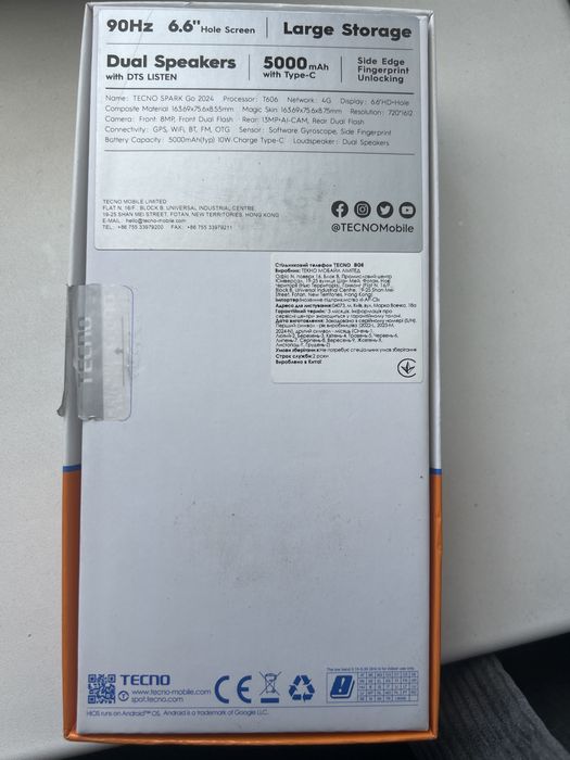 Продам телефон techo spark go 2024
