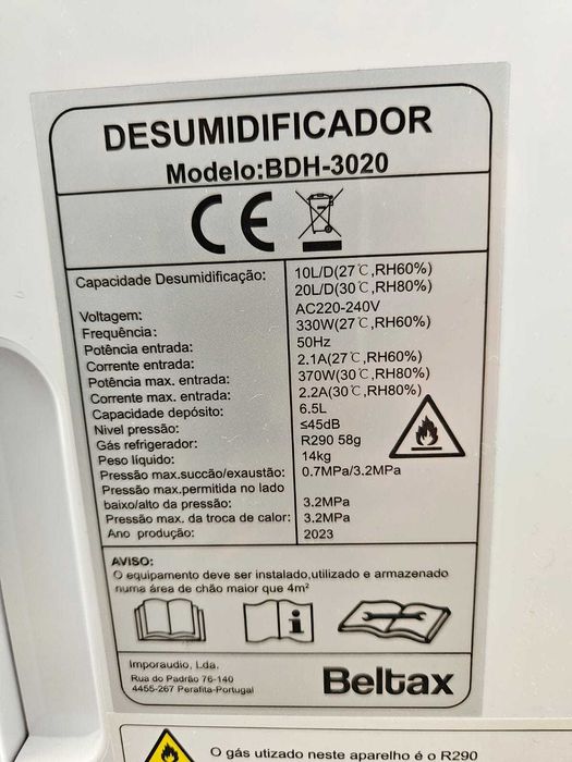 Desumidificador Beltrax BDH-3020 - 20l/dia