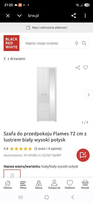 Sprzedam bialą szafe do przedpokoju