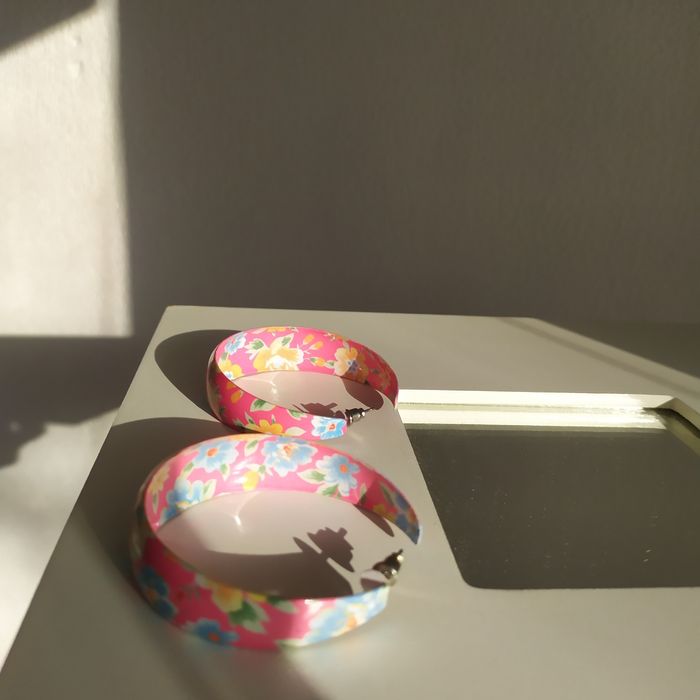 kolczyki koła w kwiaty