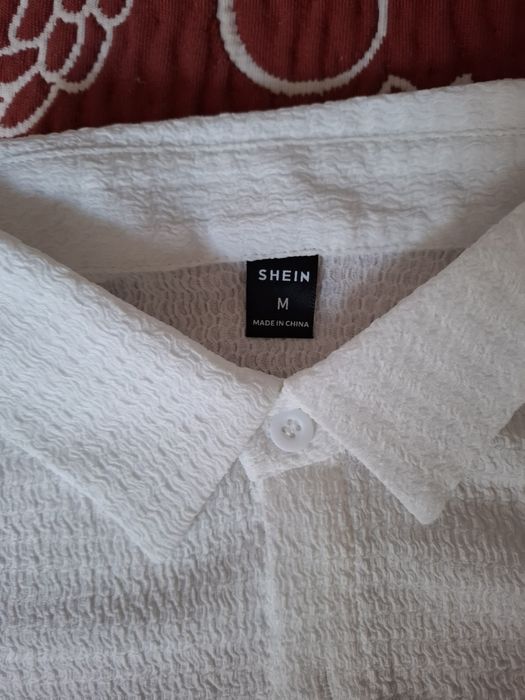 SHEIN Camisa Resort Branca Homem M Verão Casual Praia