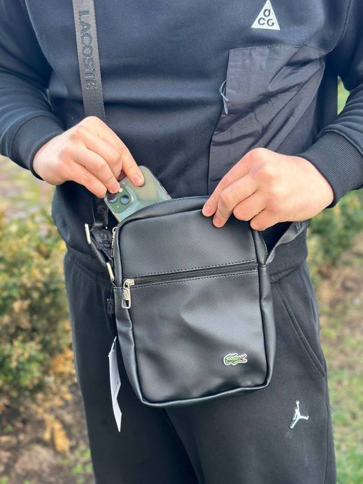Сумка шкіряна Lacoste | Сумка через плече | Месенджер