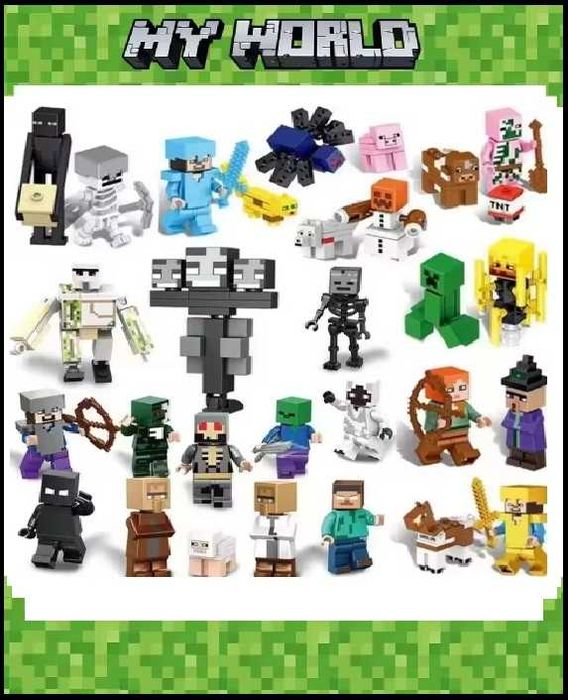Klocki magnetyczne typ Minecraft 112szt 3figurki, Mocny magnes!!!