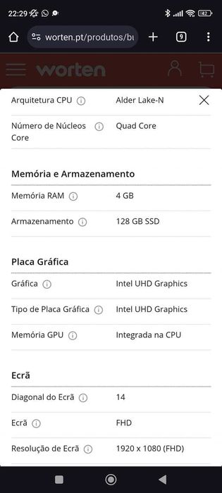 Computador Portátil HP 14 INTEL N200