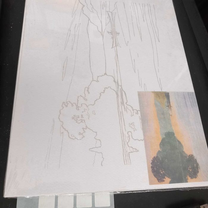 3 Telas para pintura a óleo ou acrílico com esboço no fundo para ajuda NOVO