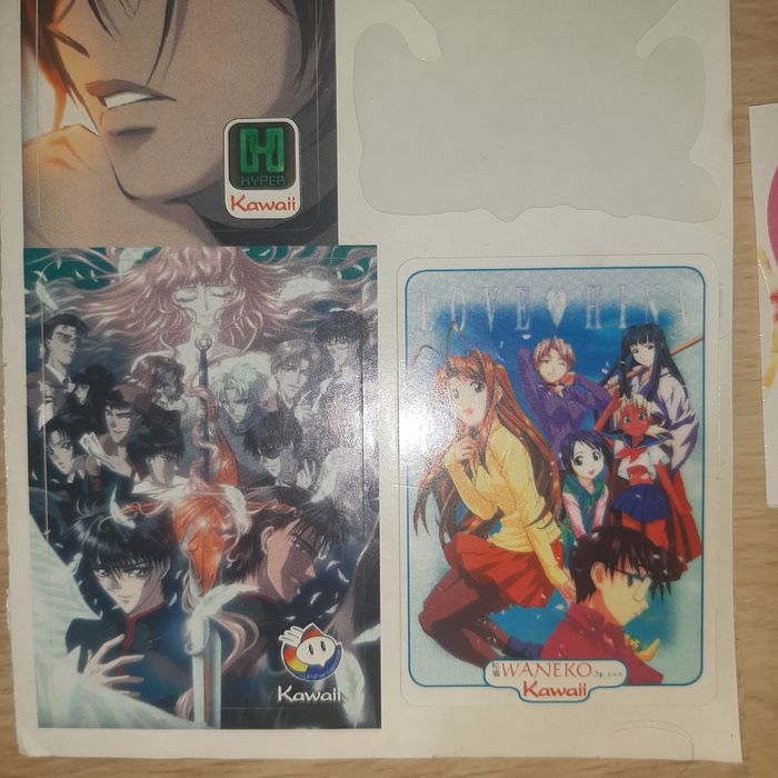 Stare naklejki anime z gazetki Kawaii