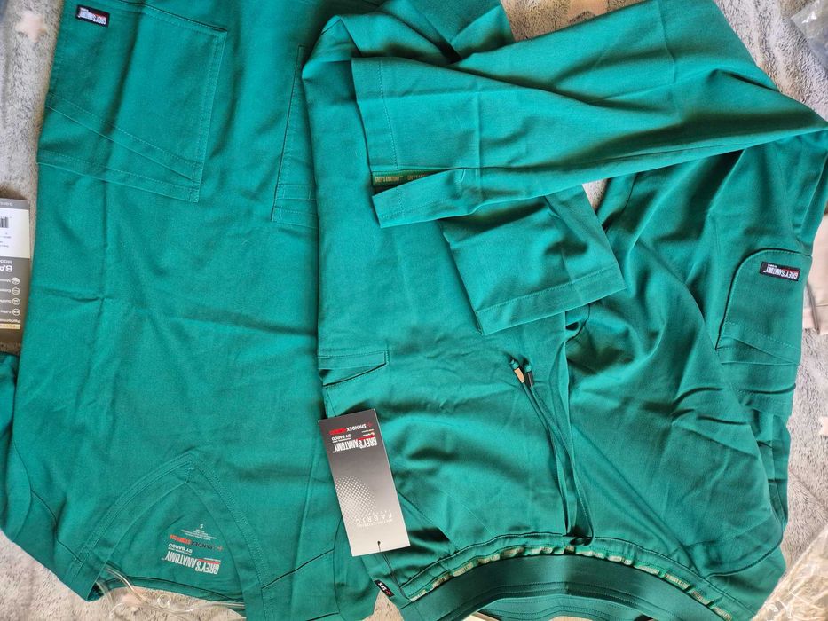 Premium zielony komplet Greys Anatomy by Barco USA XS nasze S proste