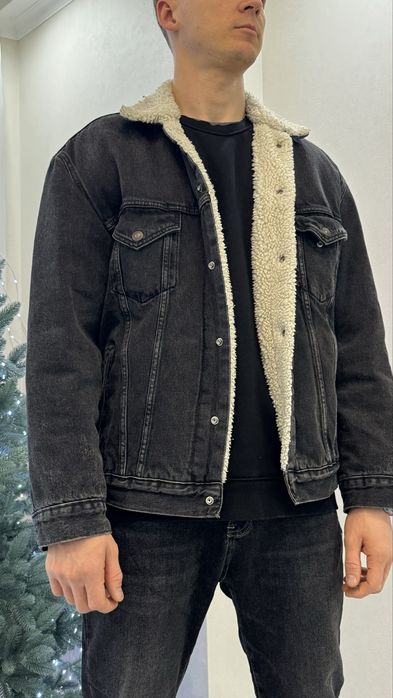 Мужская джинсовая теплая куртка шерпа Levis с искусственной овчиной