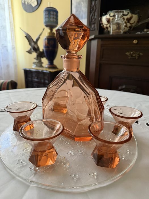 Komplet do nalewek/likeru Art Deco lata 30ste