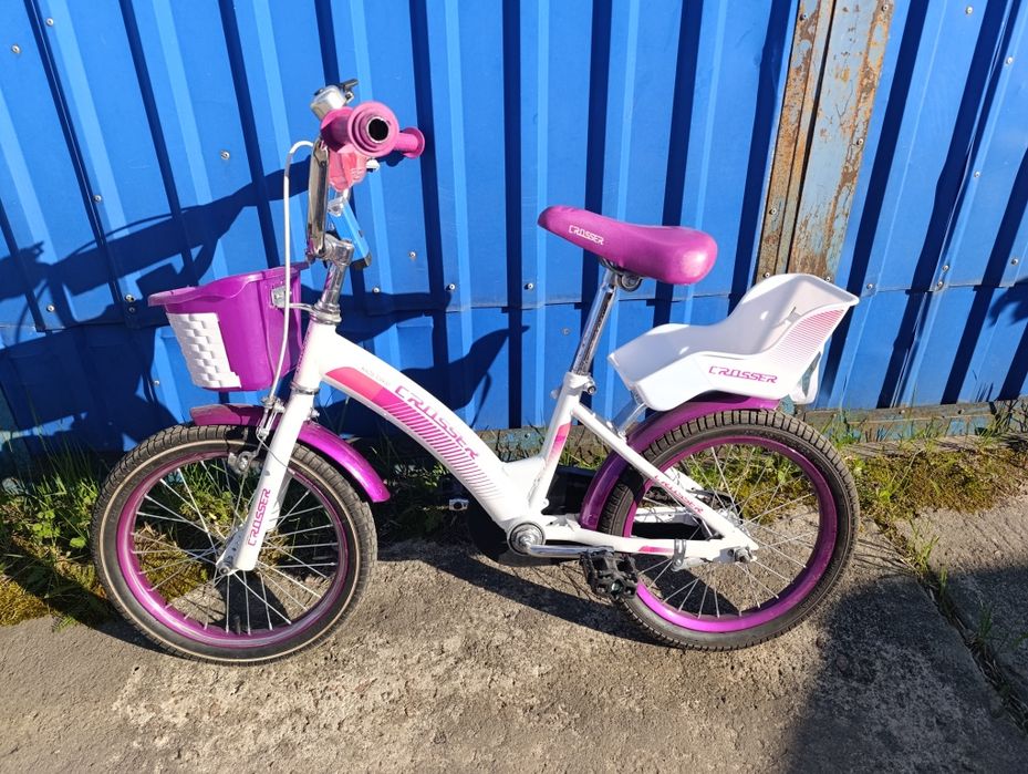 Дитячий велосипед Crosser 16" для дівчинки + додаткові колеса