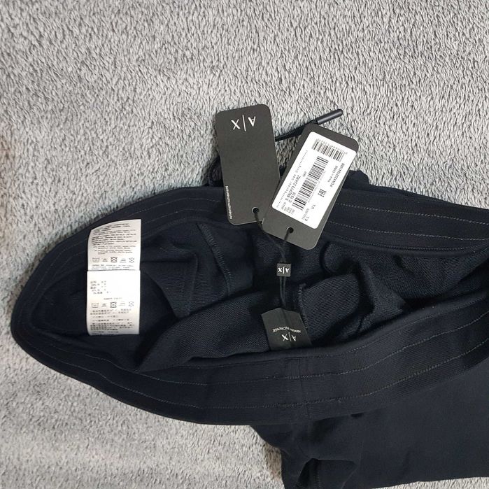 Spodnie męskie DRESOWE Armani Exchange  8NZP73-ZJKRZ Czarne suwaki xl
