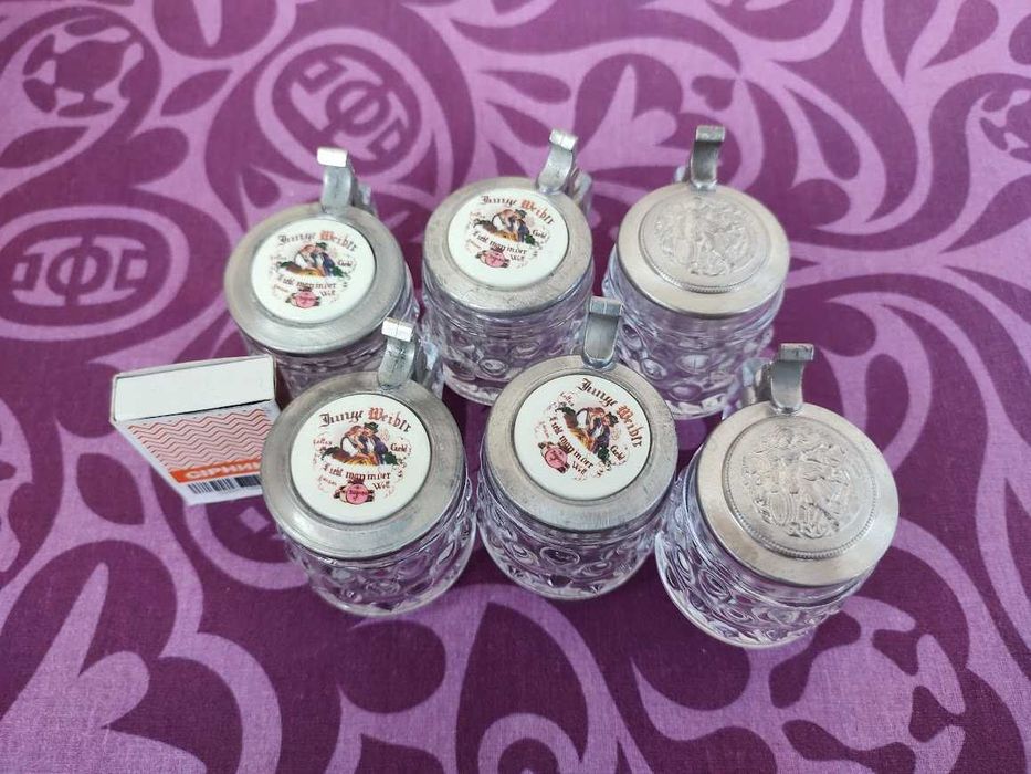 Скляні мінікухлі з цинковою кришкою. Німеччина BMF 40мл