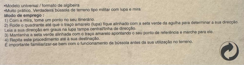 Bússolas flutuantes com mira