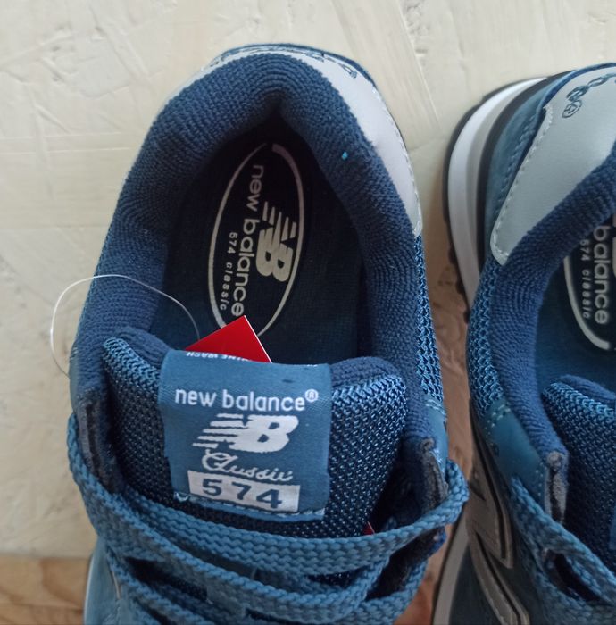 New Balance 574 кроссовки женские синие натуральная замша