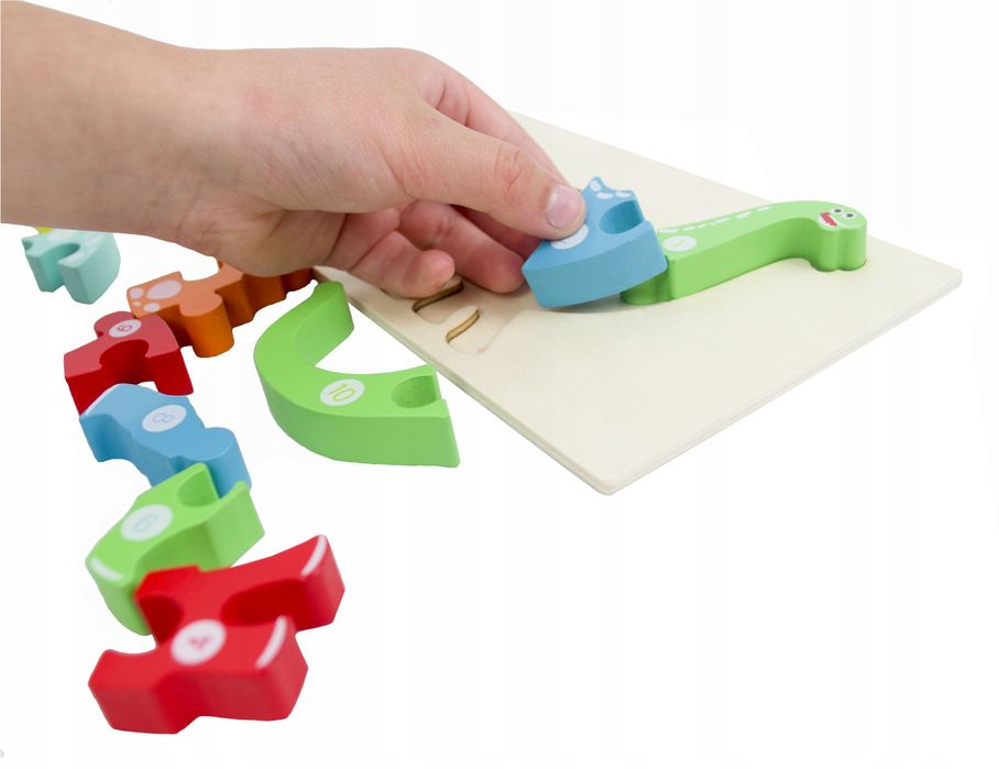 lt427 puzzle edukacyjne dinozaur 3d montessori drewniane puzzle