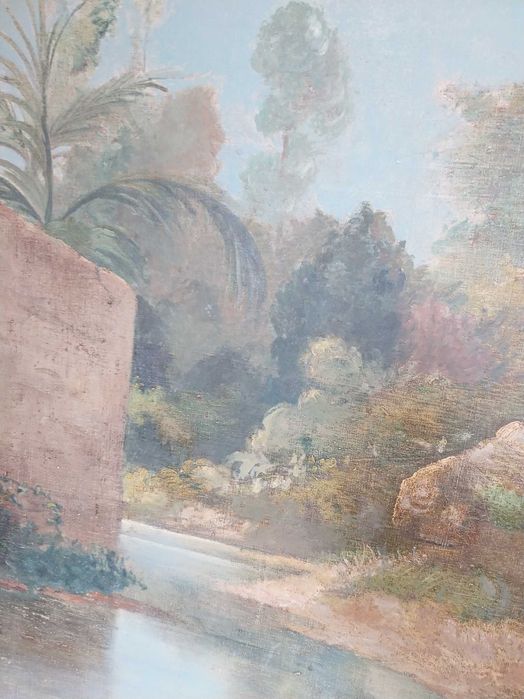 quadro a óleo com paisagem, 120 x 93 cm