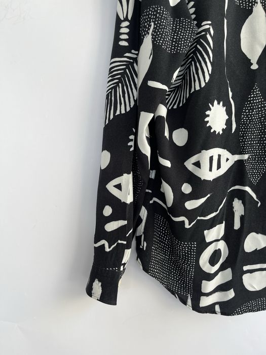 Camisa Zara com Padrão Preto e Branco