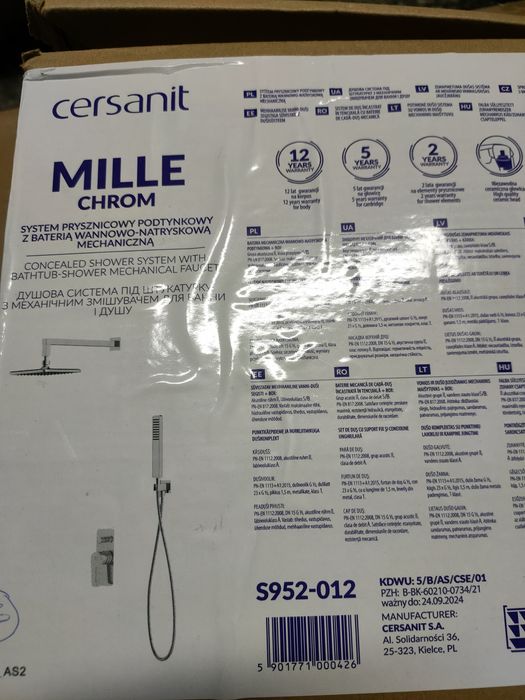 Zestaw podtynkowy prysznicowy Cersanit Mille chrom s952-012