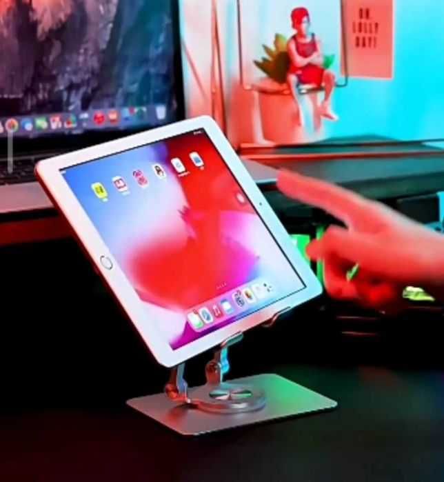 Складна металева підставка для планшета смартфона 360°