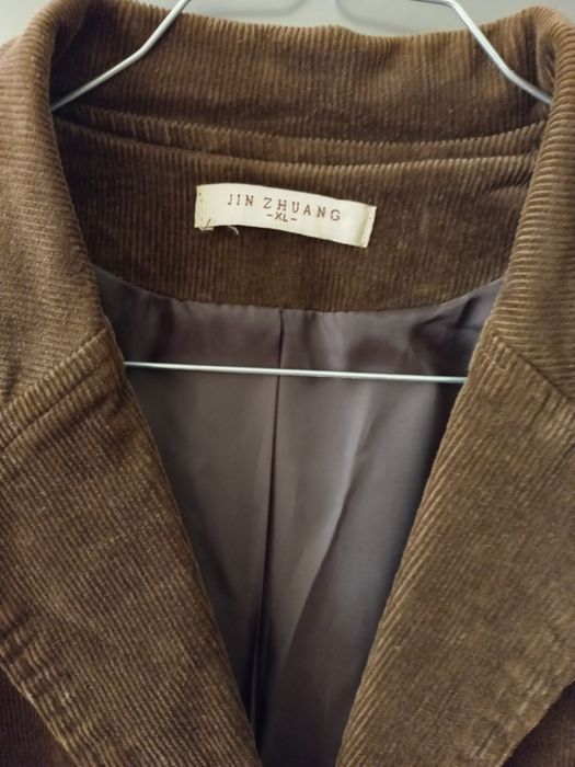 Blazer de bombazina castanha para senhora