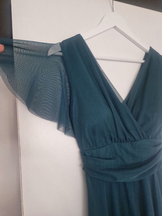 Vestido Midi azul petróleo S novo