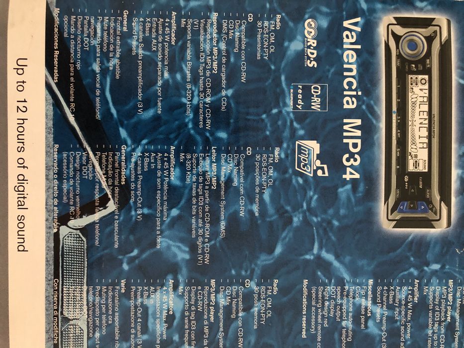 Auto rádio Blaupunkt Valencia MP34