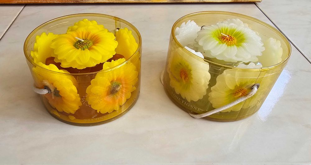Velas em forma de flor