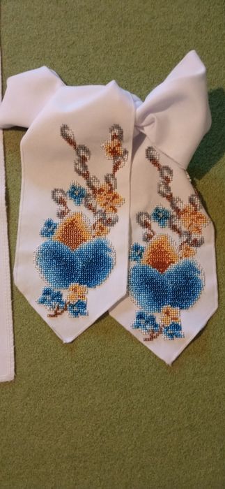 Великодній рушник + бант ручної роботи, бісер