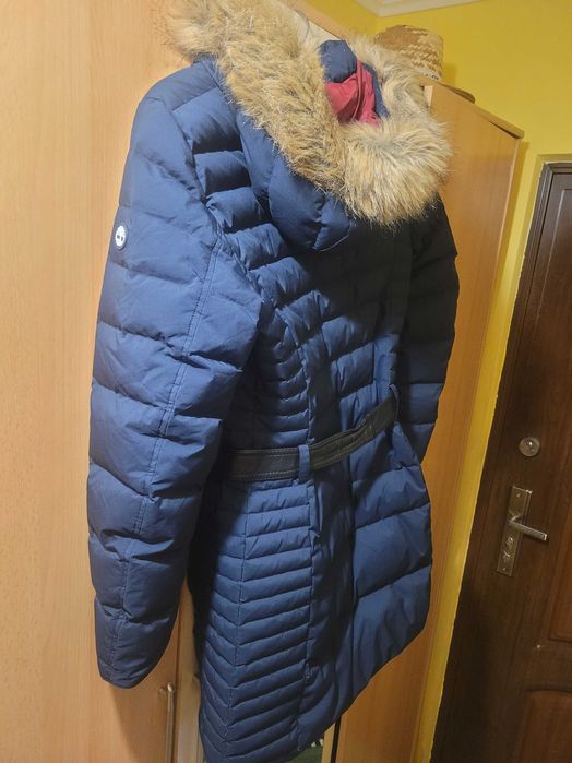 uper ciepła kurtka gęsi puch Timberland Quilted  Long r. M super stan