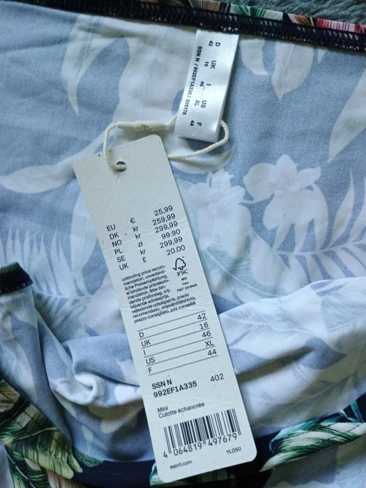 Dół od bikini Tropikalne kwiaty Esprit