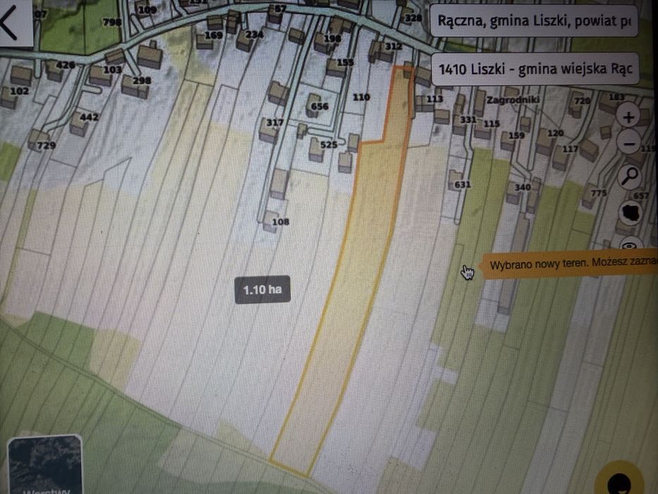 Działka rolno-budowlana 1.1 ha