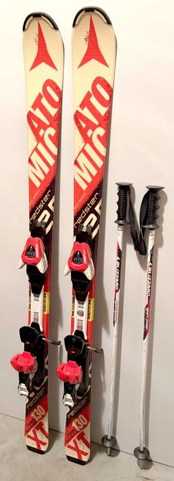 Atomic XT 130cm narty zjazdowe dla dziecka + kijki gratis
