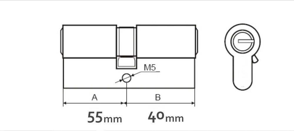 Wkładka z zębatką 40/55 Super Lock + brelok latarka LED